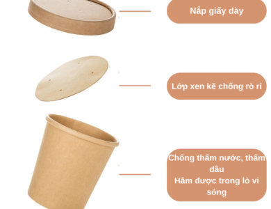 Tô giấy kraft 780ml – nắp giấy
